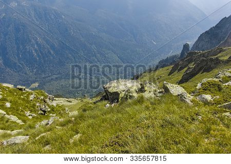 Landscape From Hiking Trail From Kupen Peaks To Orlovets Peak, Rila Mountain, Bulgaria