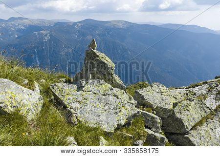 Landscape From Hiking Trail From Kupen Peaks To Orlovets Peak, Rila Mountain, Bulgaria