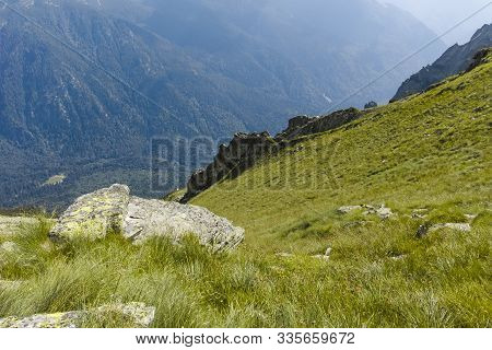 Landscape From Hiking Trail From Kupen Peaks To Orlovets Peak, Rila Mountain, Bulgaria