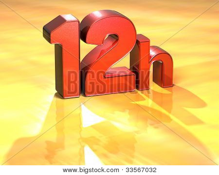 Parola 12h su sfondo giallo