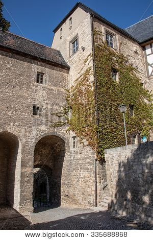 Freyburg, Germany-september 21,2019  Saxony Anhalt, View Of Neuburg Castle With Tower In Freyburg / 