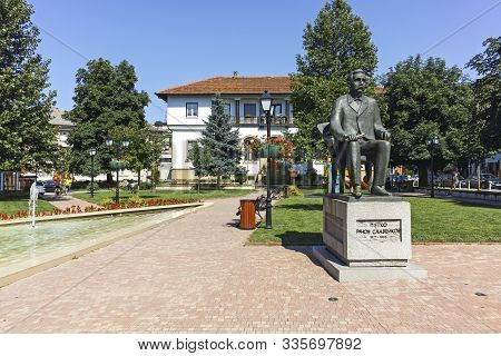 Tryavna, Bulgaria - July 6, 2018: Petko Slaveykov  Monument Of Historical Town Of Tryavna, Gabrovo R