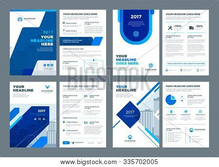 Abstract Flat Background Blue Brochures Annual Reports Covers Or Brochures Flyers Design Templates S