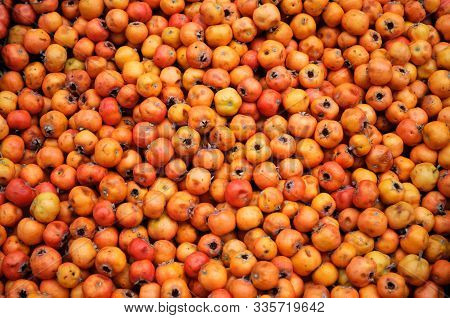 Orange Hawthorn Fruit At Street Market, Istanbul.