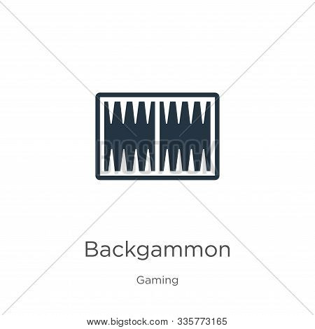 Backgammon Icon Vector. Trendy Flat Backgammon Icon From Gaming Collection Isolated On White Backgro