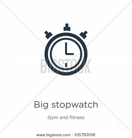 Big Stopwatch Icon Vector. Trendy Flat Big Stopwatch Icon From Gym And Fitness Collection Isolated O