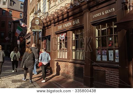 Boston, Massachusetts - October 4th, 2019: Exterior Of Union Oyster House In The Blackstone Block Hi