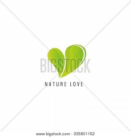 Love And Leaf Logo Vector Design Concept