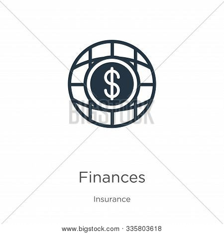 Finances Icon Vector. Trendy Flat Finances Icon From Insurance Collection Isolated On White Backgrou