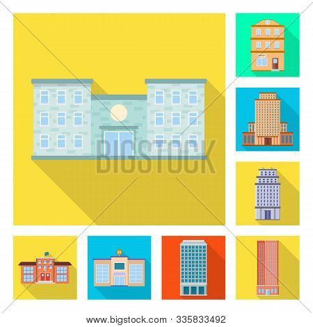 Vector Illustration Of Municipal And Center Logo. Set Of Municipal And Estate Vector Icon For Stock.