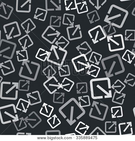 Grey Open In New Window Icon Isolated Seamless Pattern On Black Background. Open Another Tab Button 