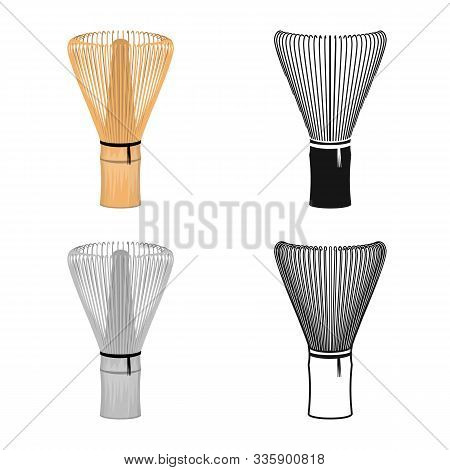 Isolated Object Of Wire And Whisk Icon. Web Element Of Wire And Green Stock Vector Illustration.