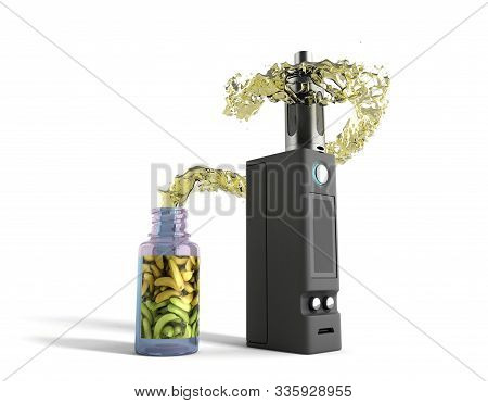 Electronic Cigaretts Device Box Mod To Smokeless Smoking 3d Render On White