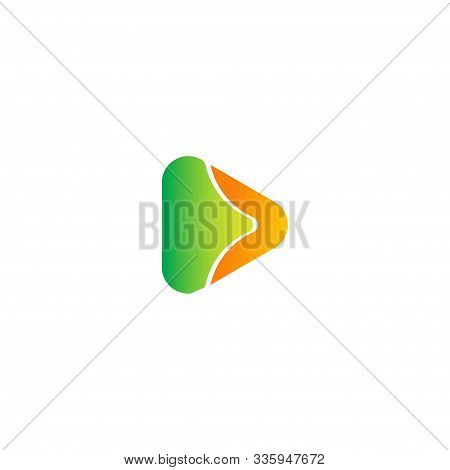 Vector Play Icon. Video Application Icon Design Template. Music Player. Line Art. Paper Origami Coll