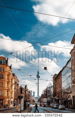 BERLIN, GERMANY-March 11, 2018: Tv tower or Fersehturm. BERLIN, Germany.