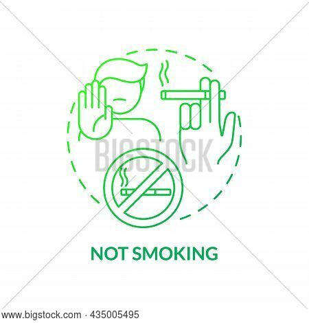 Not Smoking Concept Icon. Hypertension Prevention Tip Abstract Idea Thin Line Illustration. Prevent 