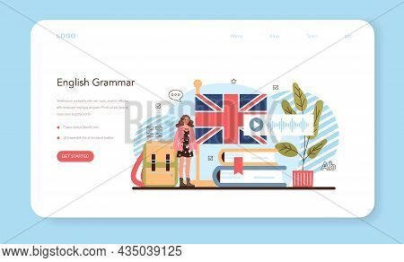 English Class Web Banner Or Landing Page. Study Foreign Languages