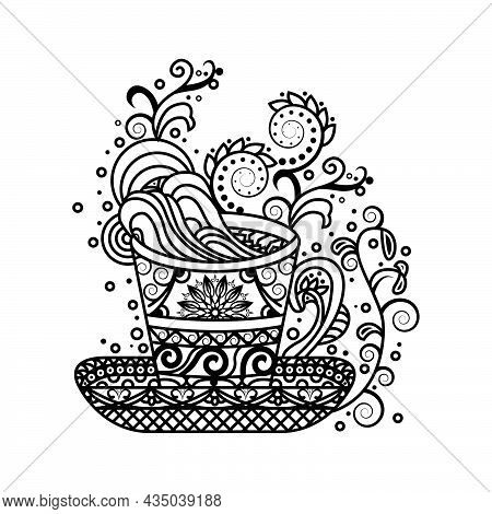 Clean Lines Mandala Flower Vase, For Coloring Pages, Laser-cut, Paper Cut, Engraving Or Printing On 