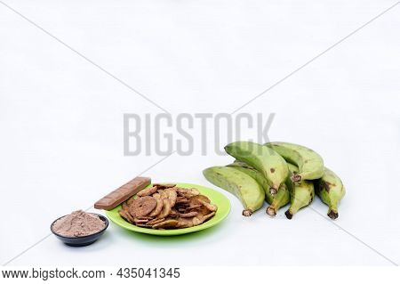Dried Banana Chips Fried In Coconut Oil.