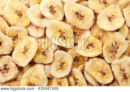 Dried Banana Chips Fried In Coconut Oil.
