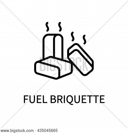 Line Icon Fuel Briquette In Simple Style. Vector Sign In A Simple Style Isolated On A White Backgrou