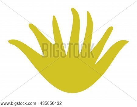 Mustard Algae Silhouette Of A Sprig Of Algae On A White Background