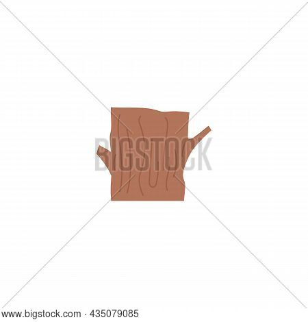 Icon Of Hollow Log Or Cut Tree Trunk, Flat Cartoon Vector Illustration Isolated.