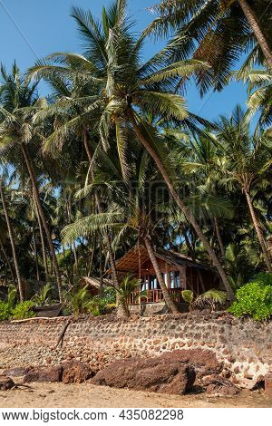 Wooden Bungalows On Colva Beach, South Goa, India