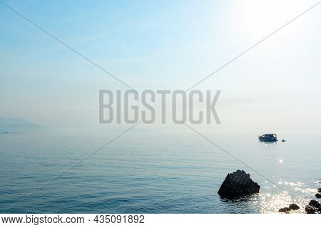 Sunrise On Sandy Beach Near Gaeta, Ancient Italian City In Province Latina