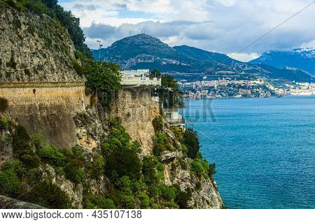 Amalfi Coast, The Coastal Road Between The Port City Of Salerno And Clifftop Sorrento Winds Past Gra