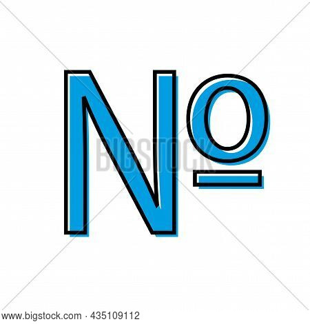 Blue Number Icon. Computer Numero Sign. Math Element. Business Concept. Hand Drawn. Vector Illustrat