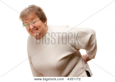 背痛的高级女人