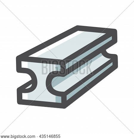 Steel Bar Metal Rolled Rail Vector Icon Cartoon Illustration.
