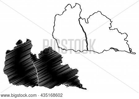 Janjgir-champa District (chhattisgarh State, Division, Republic Of India) Map Vector Illustration, S