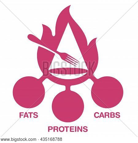 Calculation Of Fats, Proteins And Carbohydrates - Energy Value Of Food Products. Isolated Vector Ele