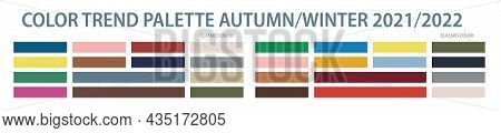 Color Trend Palette 2021, 2022 Autumn And Winter. Color Swatch Trend Autumn And Winter 2022 Year. Se