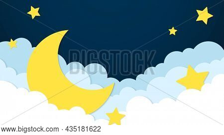 Night sky desktop wallpaper, paper cut HD background