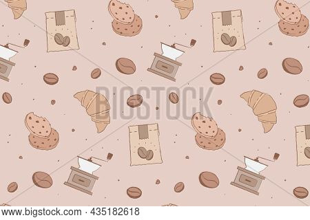 Cafe pattern background, desktop wallpaper