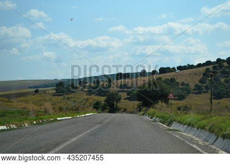 The Road That Accompanies The Danube River, Through The Dobrogea Plateau, To The Picturesque Places 