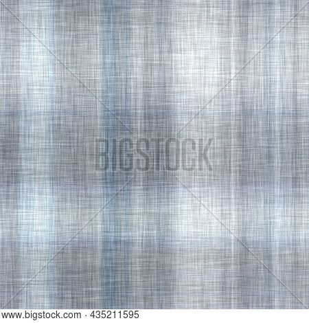 Classic Blue Woven Check Masculine Shirt Fabric Texture. Navy Space Dyed Marled Melange Background. 