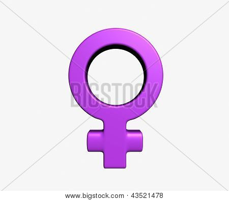 female symbol on white background - 3d illustration
