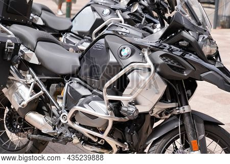 Bordeaux , Aquitaine  France - 09 30 2021 : Bmw 1200 Gs Triple Black Adventure Motorcycle Bike R1200