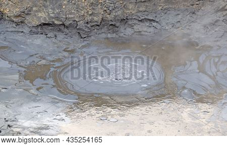 Boiling Mudpool In Hverir, Namafjall In Northern Iceland
