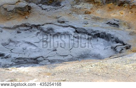 Boiling Mudpool In Hverir, Namafjall In Northern Iceland