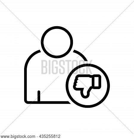 Black Line Icon For Criticize Valuation Criticism Thumb Dislike Review