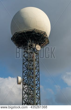General View Of A Doppler Weather Radar Located At The Randa Sanctuary On The Island Of Mallorca, Sp