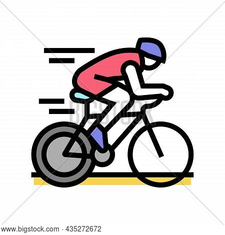 Sport Riding Bike Color Icon Vector. Sport Riding Bike Sign. Isolated Symbol Illustration