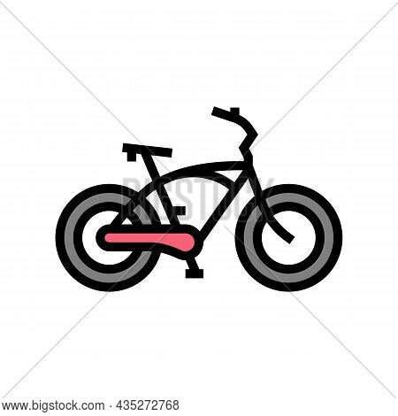 Cruiser Bike Color Icon Vector. Cruiser Bike Sign. Isolated Symbol Illustration
