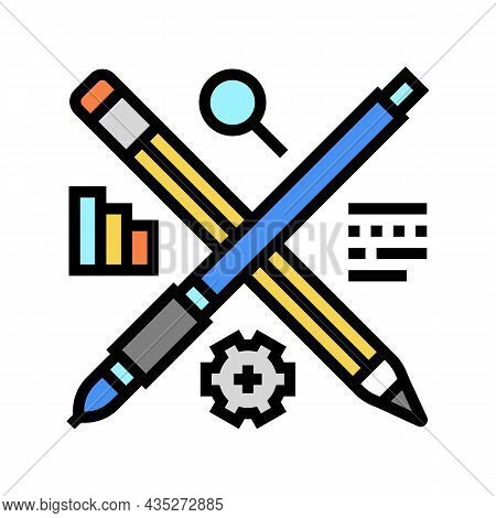 Content Strategy Color Icon Vector. Content Strategy Sign. Isolated Symbol Illustration
