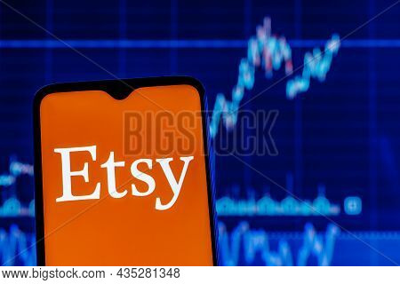 Kazan, Russia - Oct 6, 2021: Etsy Is American E-commerce Company Focused On Handmade Items And Craft